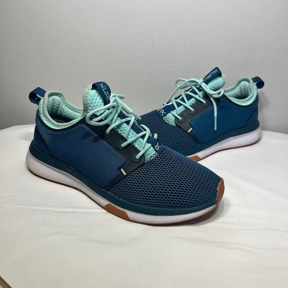 Kuru ATOM Shoes Sneakers Tidal Wave Teal Blue White Cloud Lace Up Athletic 8.5M - Picture 1 of 9